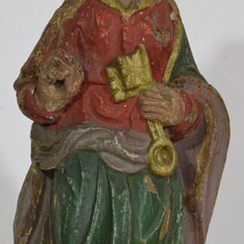 Carved wooden Saint Peter, France circa 1650-1750