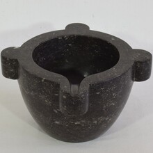 Black marble mortar, France circa 1750-1850