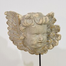 Plaster angel head ornament, France circa 1750- 1850