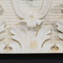 Carved white marble capital with angel head, France circa 1750