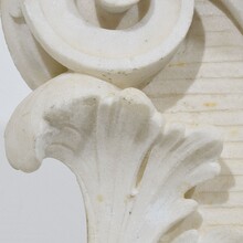 Carved white marble capital with angel head, France circa 1750