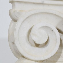 Carved white marble capital with angel head, France circa 1750