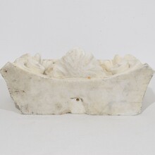 Carved white marble capital with angel head, France circa 1750