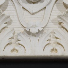 Carved white marble capital with angel head, France circa 1750