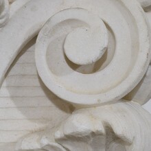 Carved white marble capital with angel head, France circa 1750