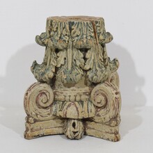 Carved wooden capital, France circa 1750