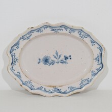 Glazed earthenware Rouen platter, France circa 1750