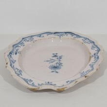 Glazed earthenware Rouen platter, France circa 1750