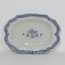 Glazed earthenware Rouen platter, France circa 1750