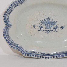 Glazed earthenware Rouen platter, France circa 1750