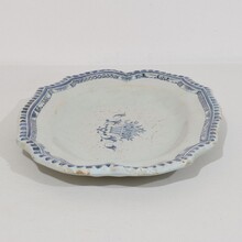 Glazed earthenware Rouen platter, France circa 1750