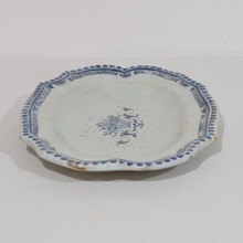 Glazed earthenware Rouen platter, France circa 1750