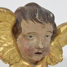 Hand carved baroque winged angel head, France circa 1750