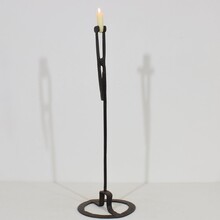 Hand forged iron candleholder, France circa 1700-1750