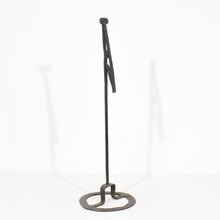 Hand forged iron candleholder, France circa 1700-1750