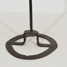 Hand forged iron candleholder, France circa 1700-1750