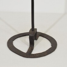 Hand forged iron candleholder, France circa 1700-1750