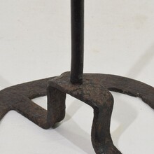 Hand forged iron candleholder, France circa 1700-1750