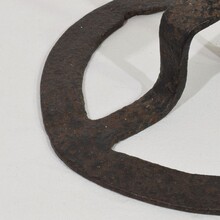 Hand forged iron candleholder, France circa 1700-1750