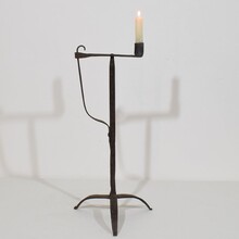 hand forged iron candleholder, France circa 1700-1750