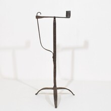 hand forged iron candleholder, France circa 1700-1750