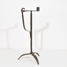 hand forged iron candleholder, France circa 1700-1750