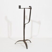 hand forged iron candleholder, France circa 1700-1750