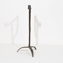 hand forged iron candleholder, France circa 1700-1750