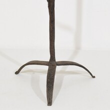 hand forged iron candleholder, France circa 1700-1750