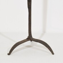 hand forged iron candleholder, France circa 1700-1750