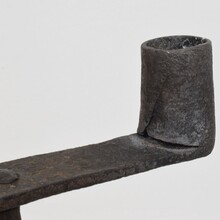 hand forged iron candleholder, France circa 1700-1750