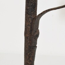 hand forged iron candleholder, France circa 1700-1750