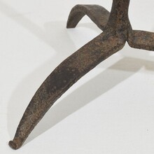 hand forged iron candleholder, France circa 1700-1750