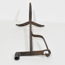 hand forged iron candleholder, France circa 1700-1750