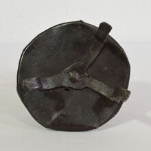 Hand forged iron rat de cave candleholder, France 18th century.