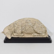 Marble baroque lamb of god fragment, France circa 1750- 1790