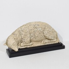 Marble baroque lamb of god fragment, France circa 1750- 1790