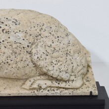 Marble baroque lamb of god fragment, France circa 1750- 1790