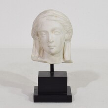 Small marble head of a Madonna, France circa 1750