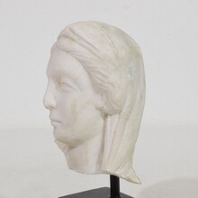 Small marble head of a Madonna, France circa 1750