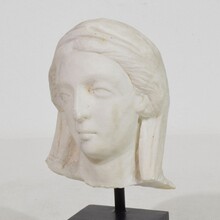 Small marble head of a Madonna, France circa 1750