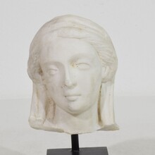 Small marble head of a Madonna, France circa 1750