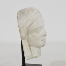 Small marble head of a Madonna, France circa 1750