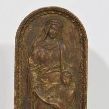 Wooden panel with mother Ann and Maria, France circa 1750