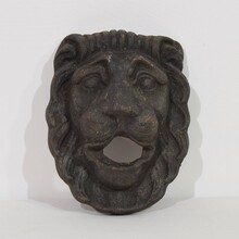 Cast iron lion fountain head, France circa 1850-1900