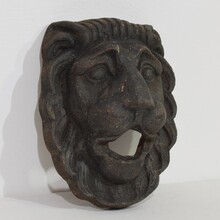 Cast iron lion fountain head, France circa 1850-1900