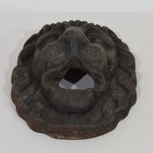 Cast iron lion fountain head, France circa 1850-1900