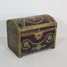 Folk art leather box, France circa 1850