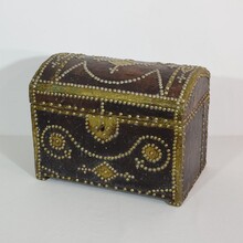 Folk art leather box, France circa 1850