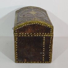 Folk art leather box, France circa 1850